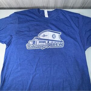 7 Brew Coffee Tshirt Blue Riders Up Kentucky‎ Outline Exclusive Tee Sz L New